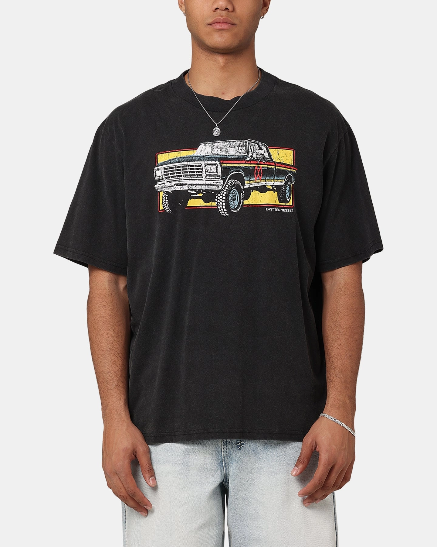 Morgan Wallen Truck T-Shirt Washed Black Pocket Detailing