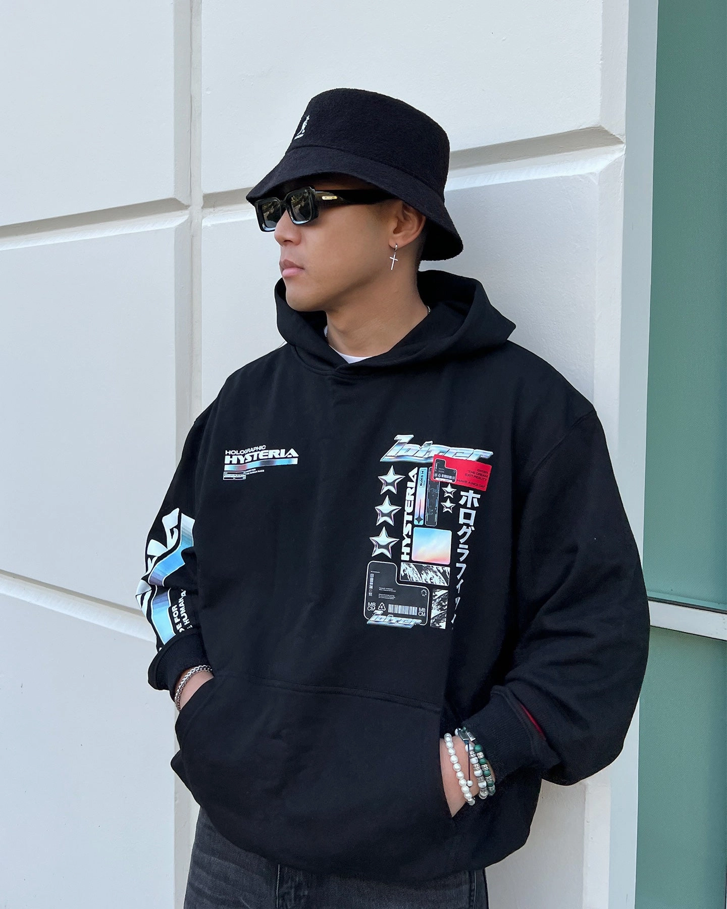 adults' Rain Comfort Loiter Constellation Hoodie Black