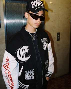 Loiter Ethereal Varsity Jacket Black/White Save Category