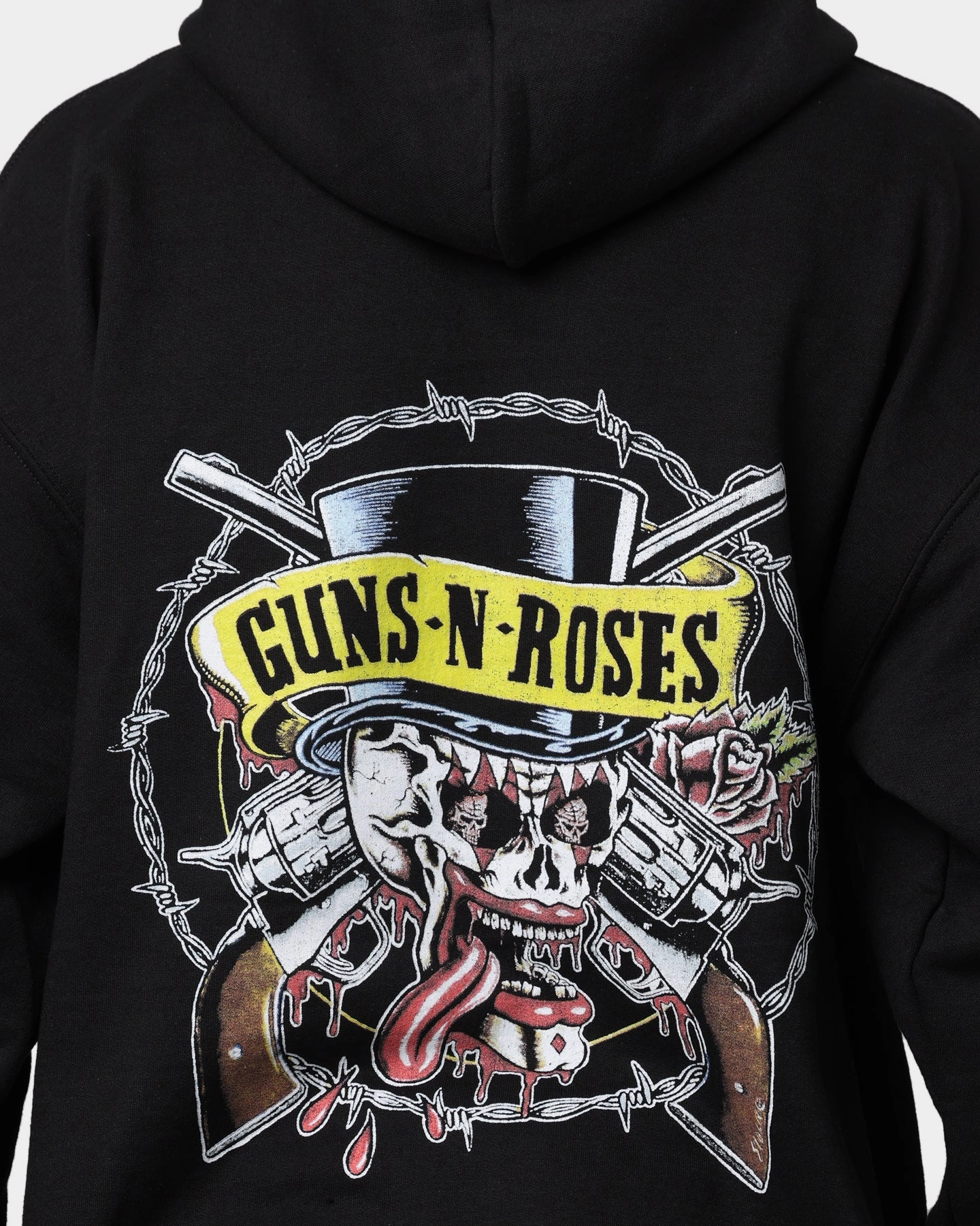 Guns N Roses Bleeding Skull Hoodie Black Storm Protection Bill