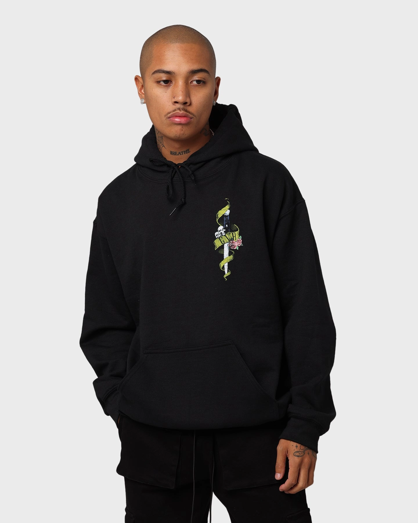 Network Guns N Roses Bleeding Skull Hoodie Black