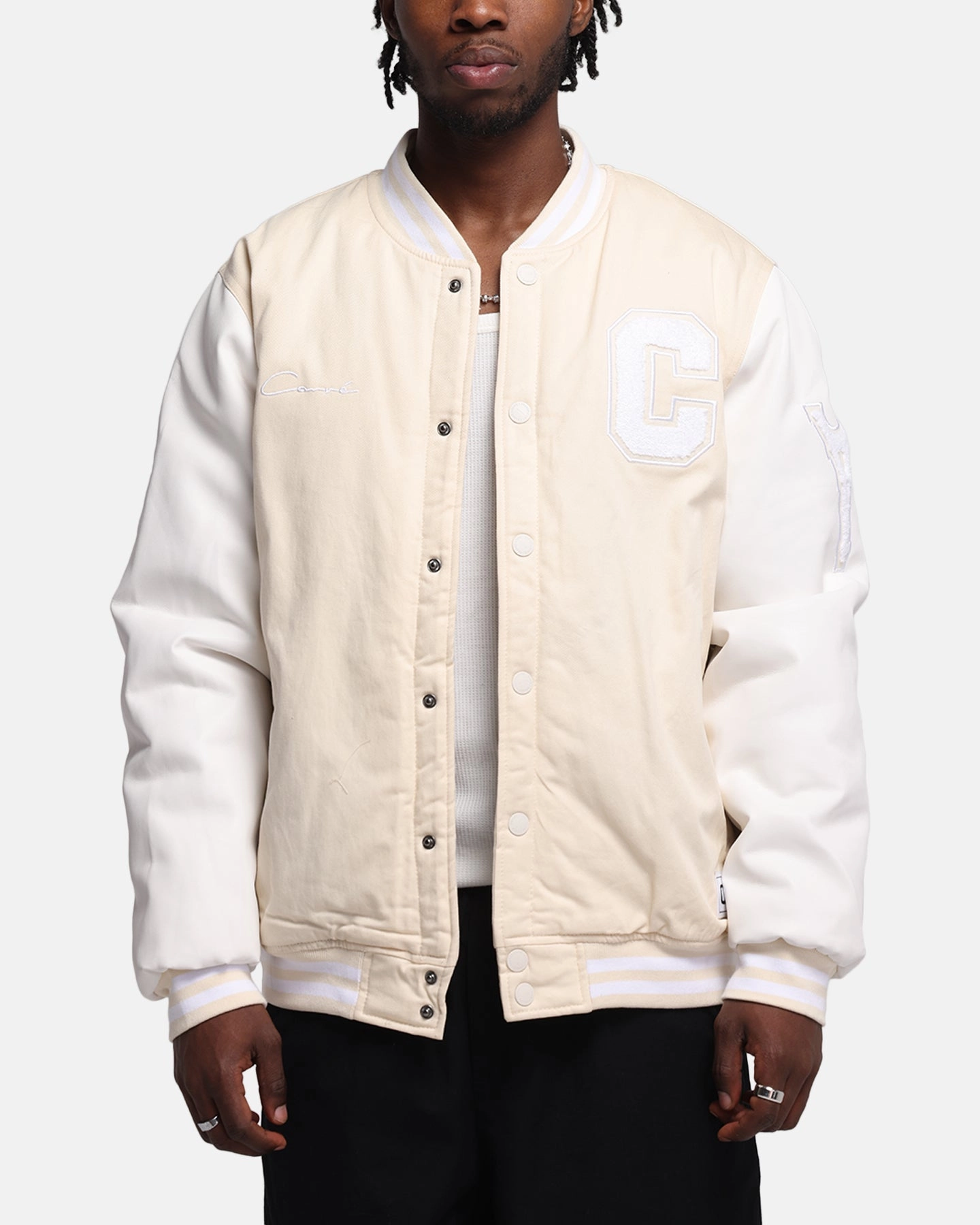 Regular-fit Carre MVP Varsity Jacket Cream/White