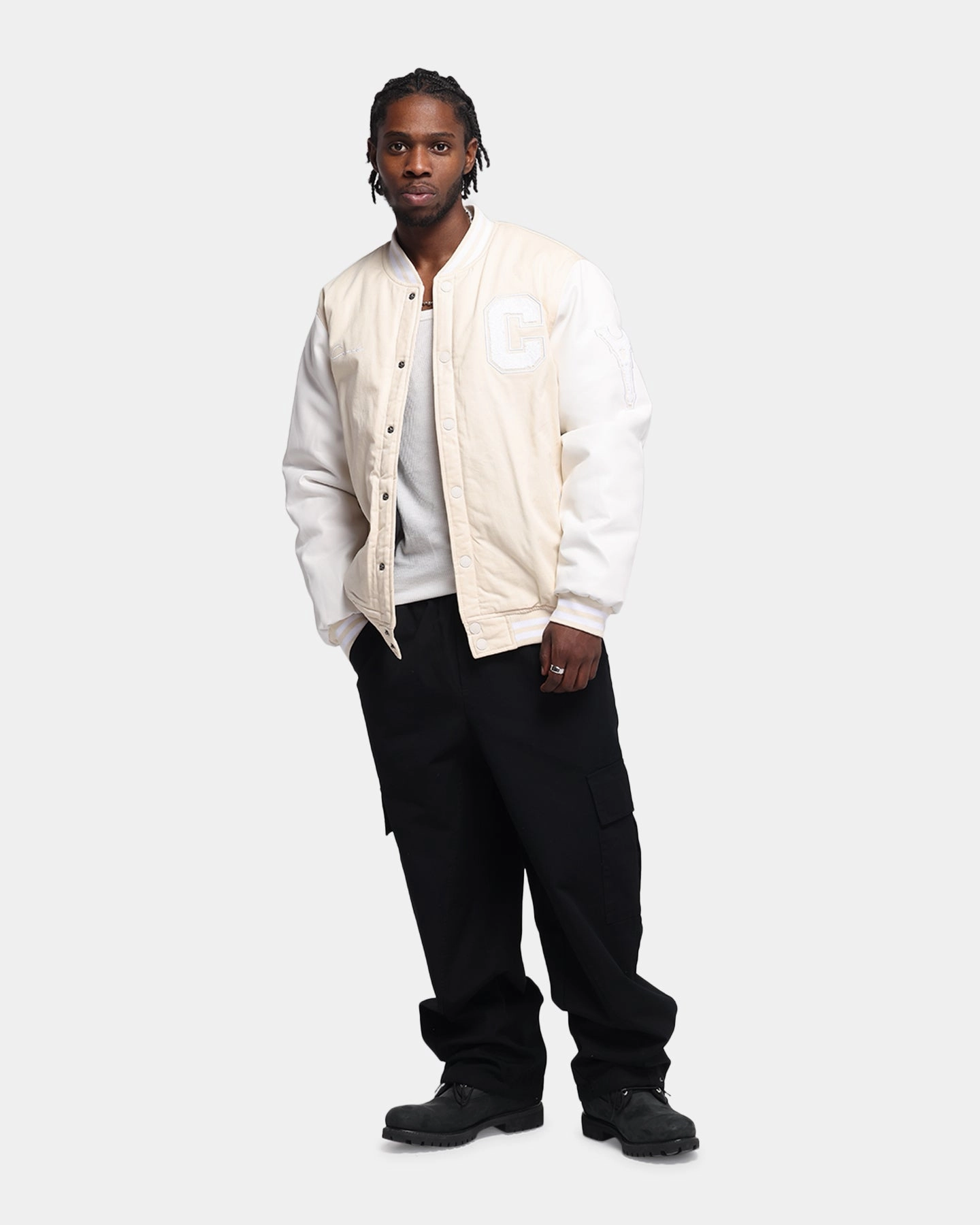 Blueprint Compromise Carre MVP Varsity Jacket Cream/White