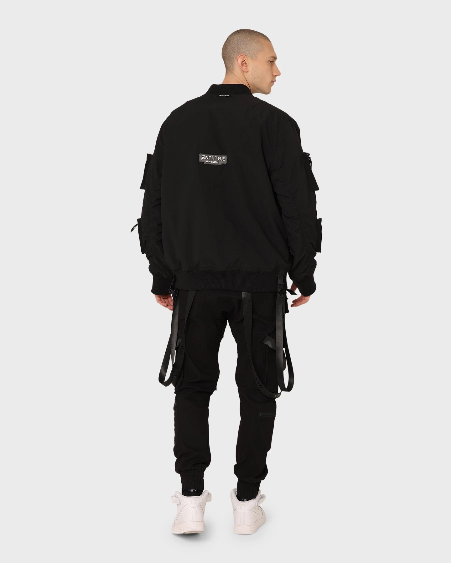 The Anti Order Glasnost Bomber Jacket Black/Bone back - to - school