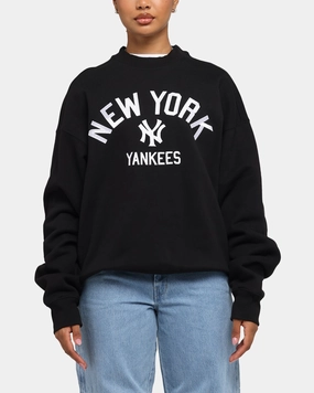 Majestic Athletic New York Yankees Arch Boxy Crewneck Black Microfiber texture