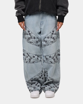 Saint Morta Amplus Poison Ivy Panel Jeans Mid Blue Minimal Shrinkage Fabric Office Wear Casual