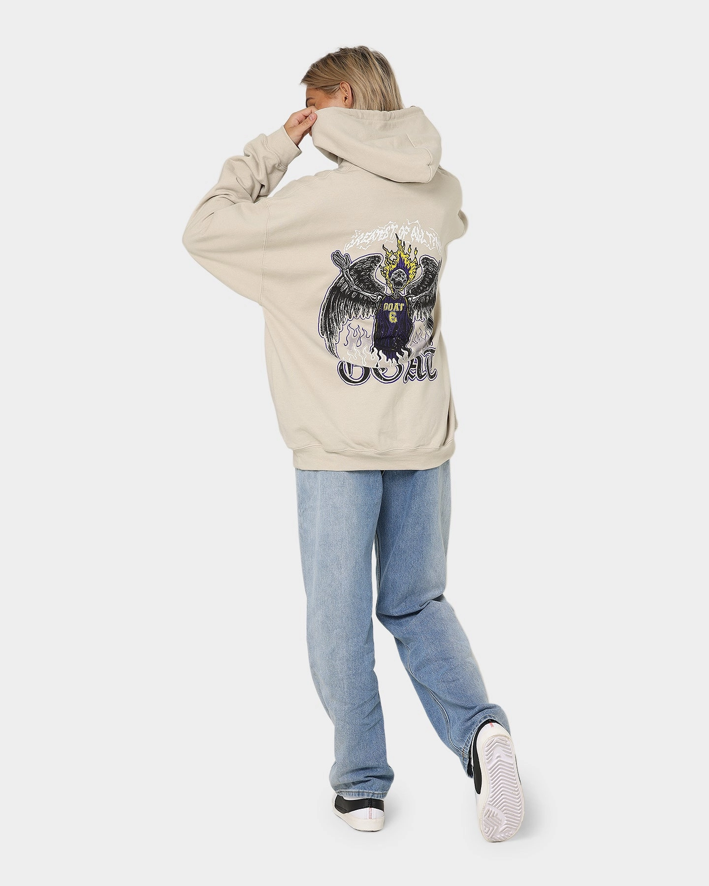 Classic Fit Class Goat Crew King Skeleton Hoodie Sand