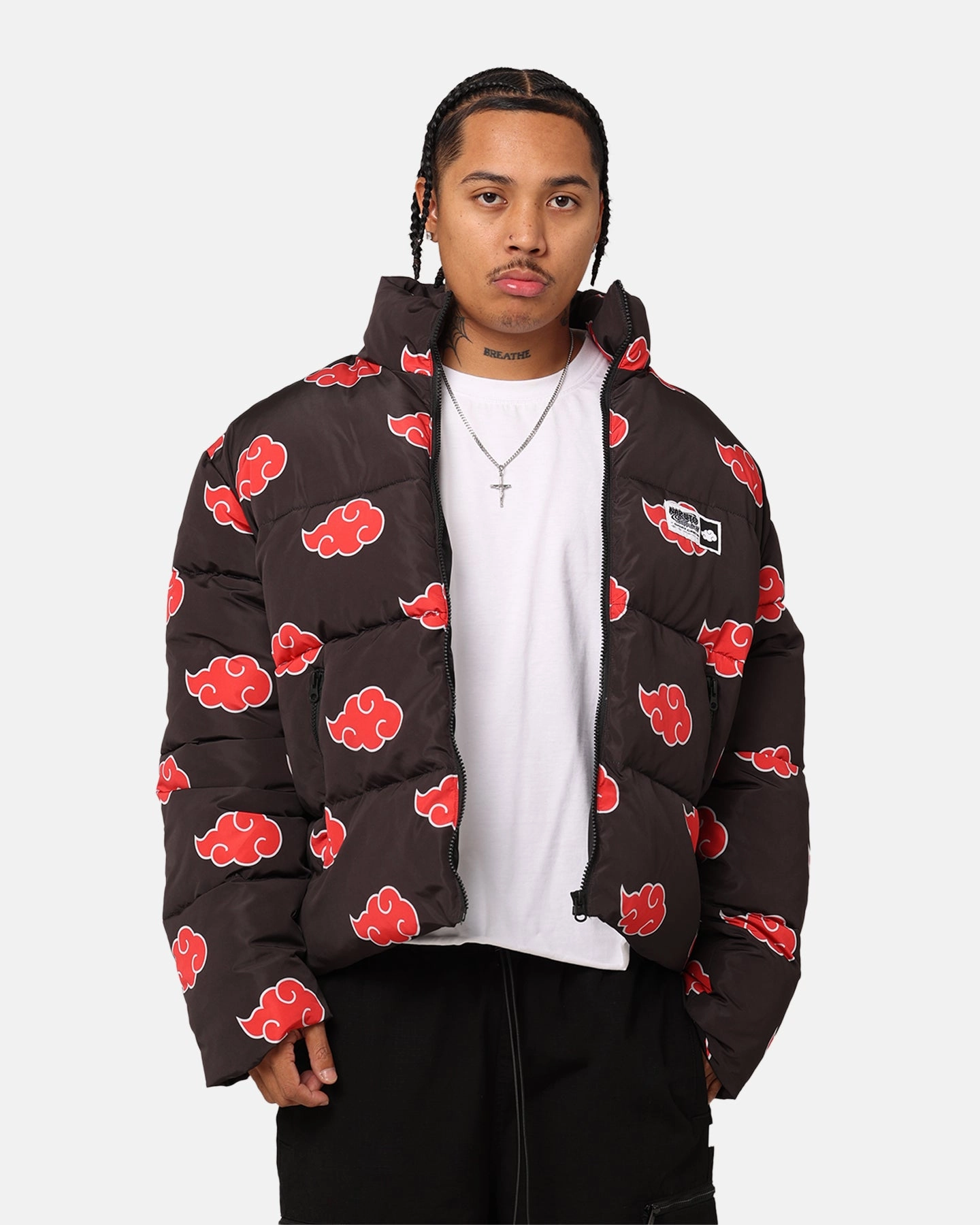 Goat Crew X Naruto Akatsuki Puffer Jacket Black Headband High-Performance Wear