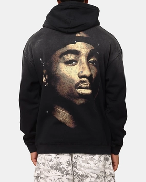 Tupac Super Fade Hoodie Washed Black hunters Fall Friendly