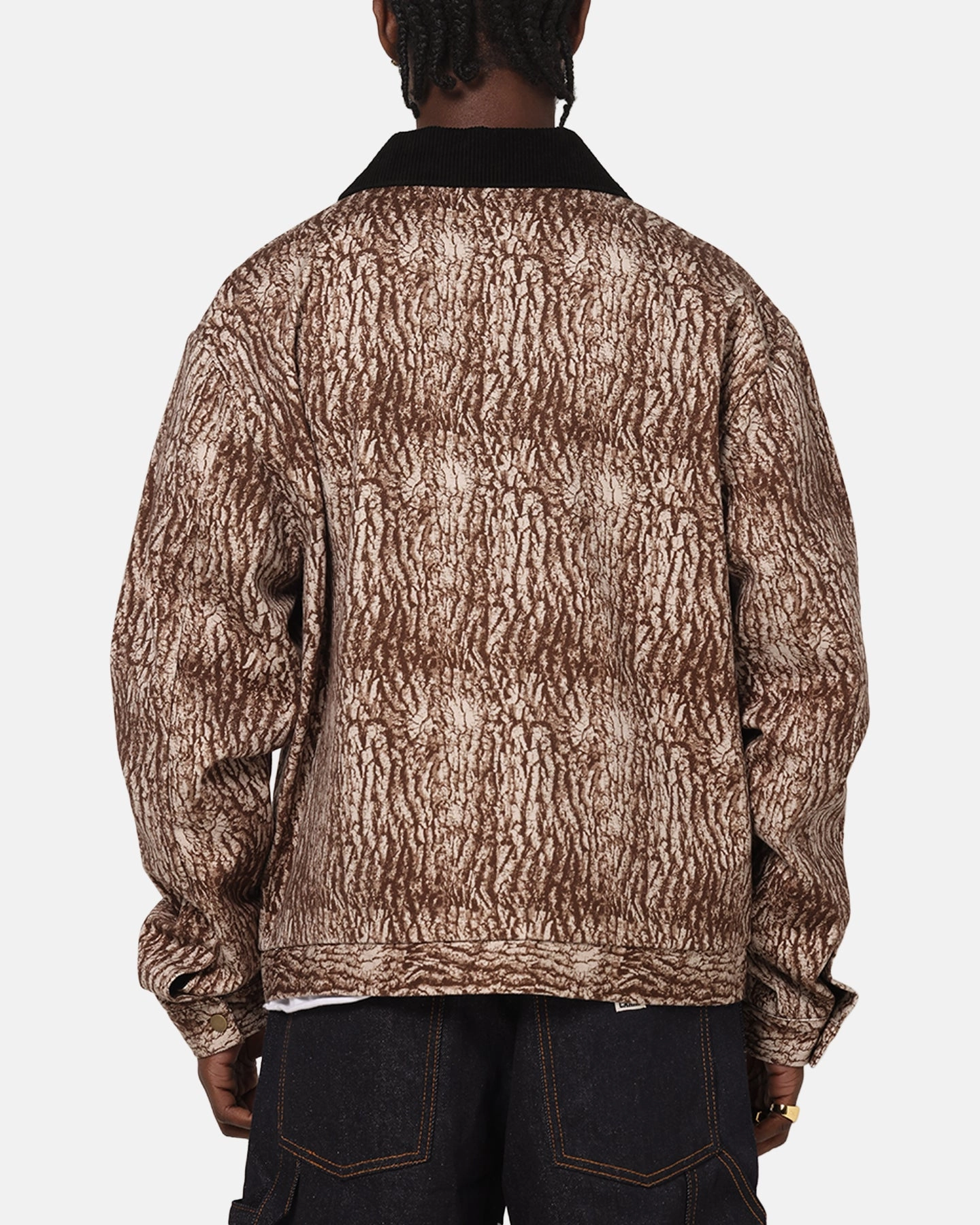 Stretchable Material Carre Canvas Jacket Tree Bark