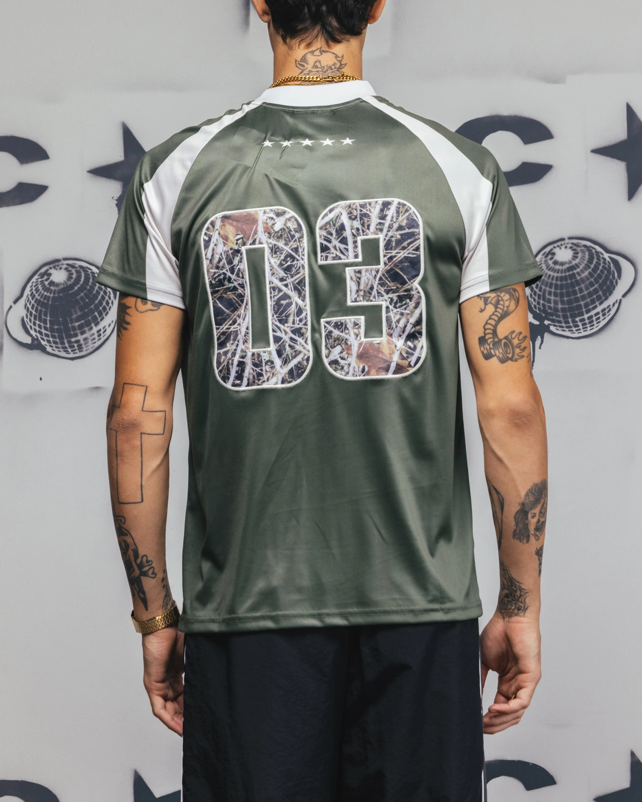 Durable Moisture Management High Density Knit Fabric Carre Striker Jersey T-Shirt Green/White