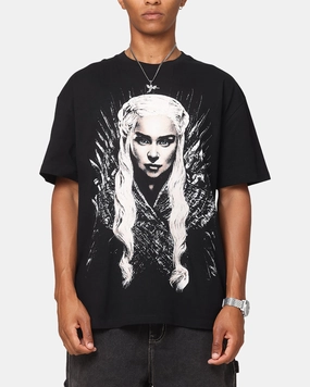 Goat Crew X Game Of Thrones Mother Of Dragons Vintage T-Shirt Black Acidwash SeamlessSidePanels