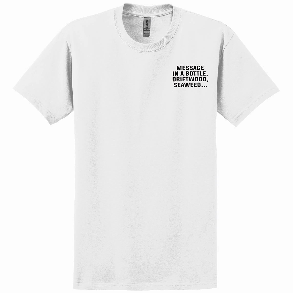 Weekend Outfit Ragz Men's Message in a Bottle Washed Up Gator Design Short Sleeve T-shirt - White