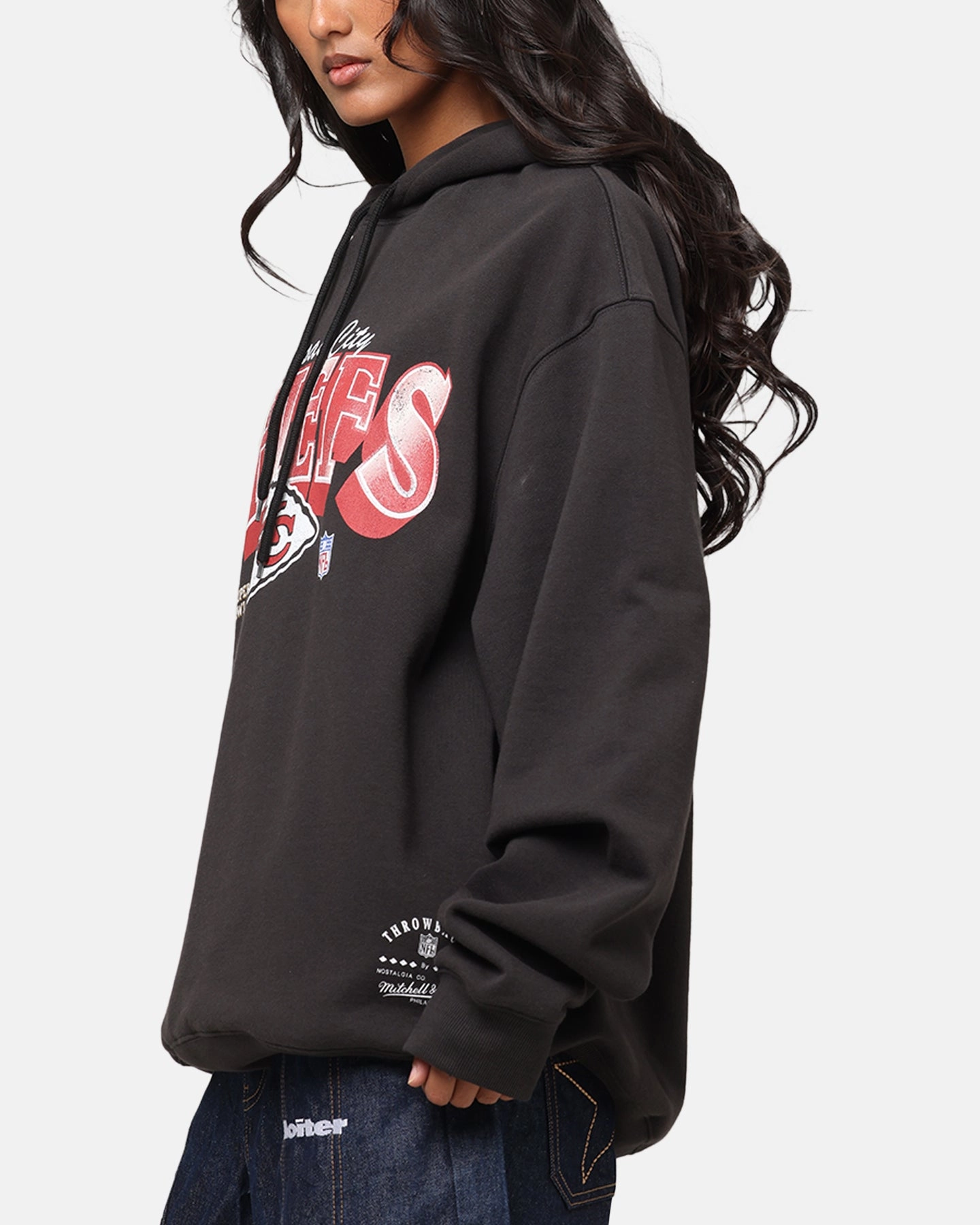 Mitchell & Ness Kansas City Chiefs Arch Hoodie Faded Black AbrasionResistant Edging Surprise
