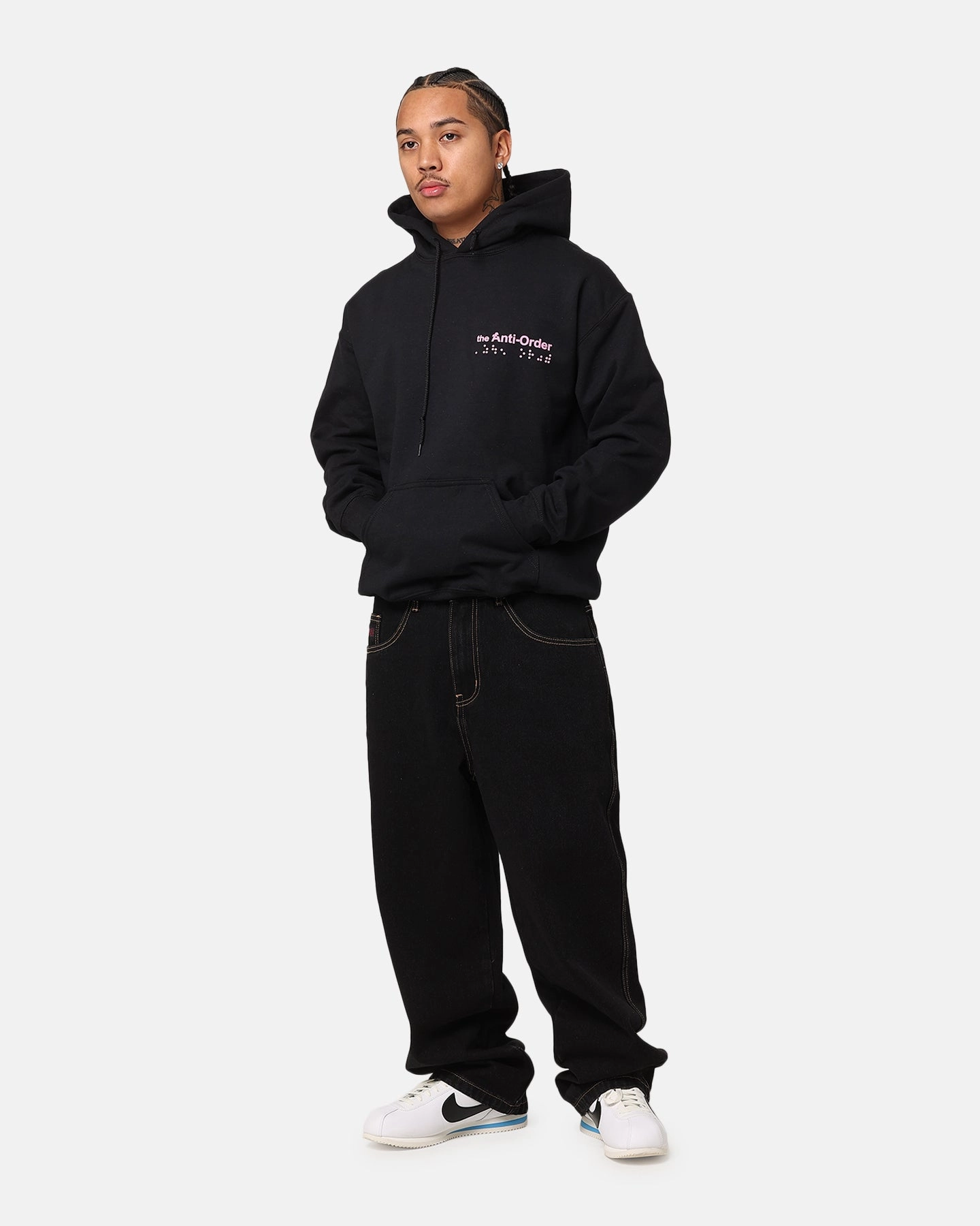 The Anti Order Brail Hoodie Black/Pink Packable Construction