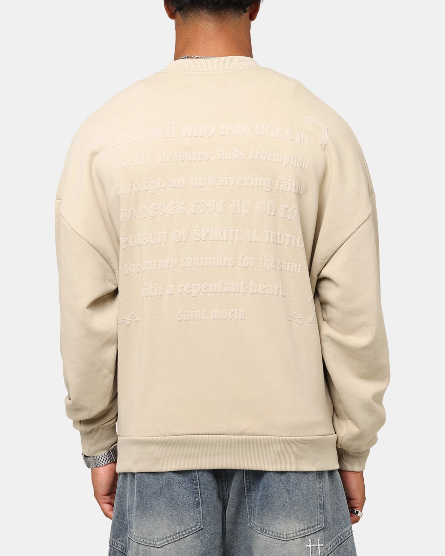UV Protective Layer Saint Morta Repentant Heart Crewneck Stone