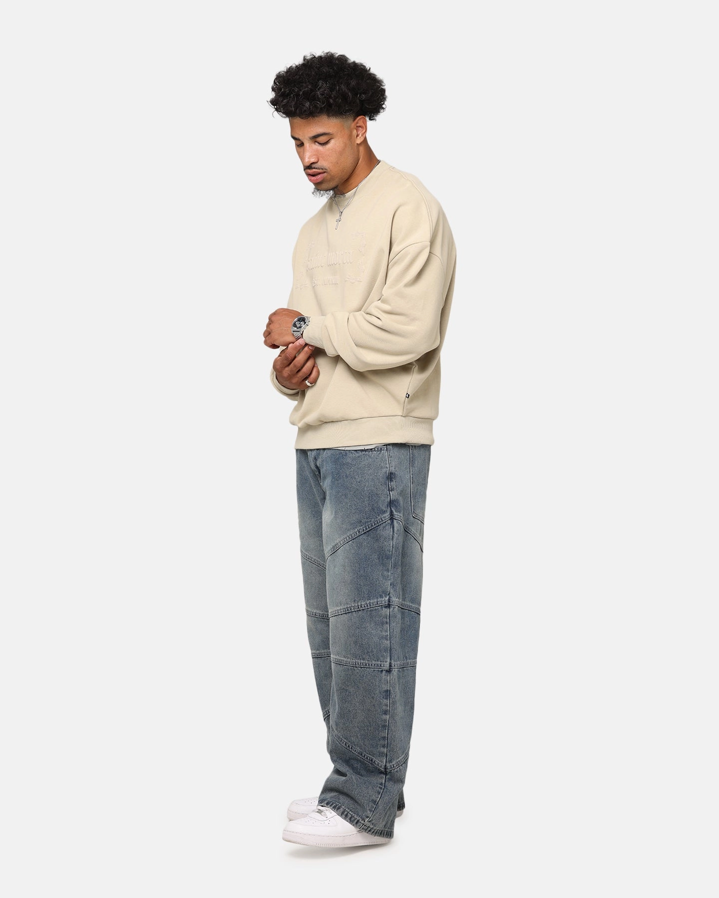 Ripstop Fabric Technology Lined Pockets Saint Morta Repentant Heart Crewneck Stone