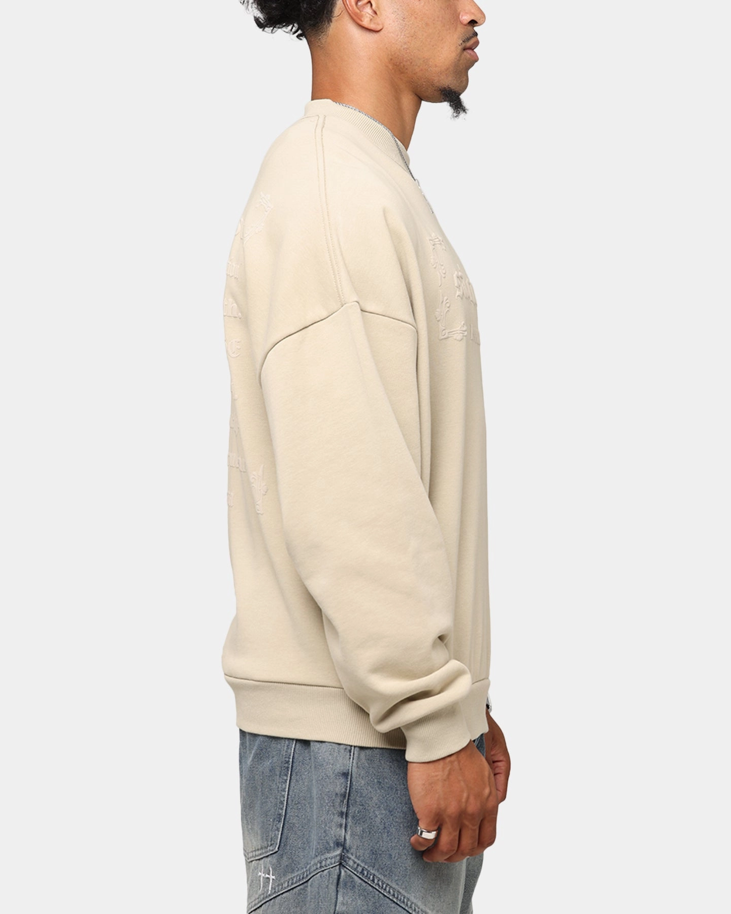 Saint Morta Repentant Heart Crewneck Stone All Weather Performance Low Profile Logoing