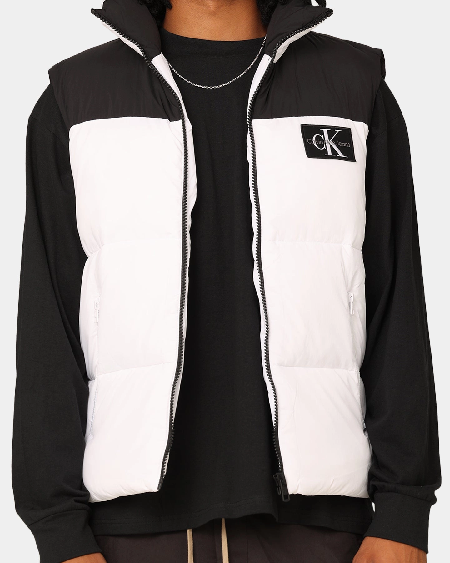 Calvin Klein Blocking Vest Bright White/Black Forest