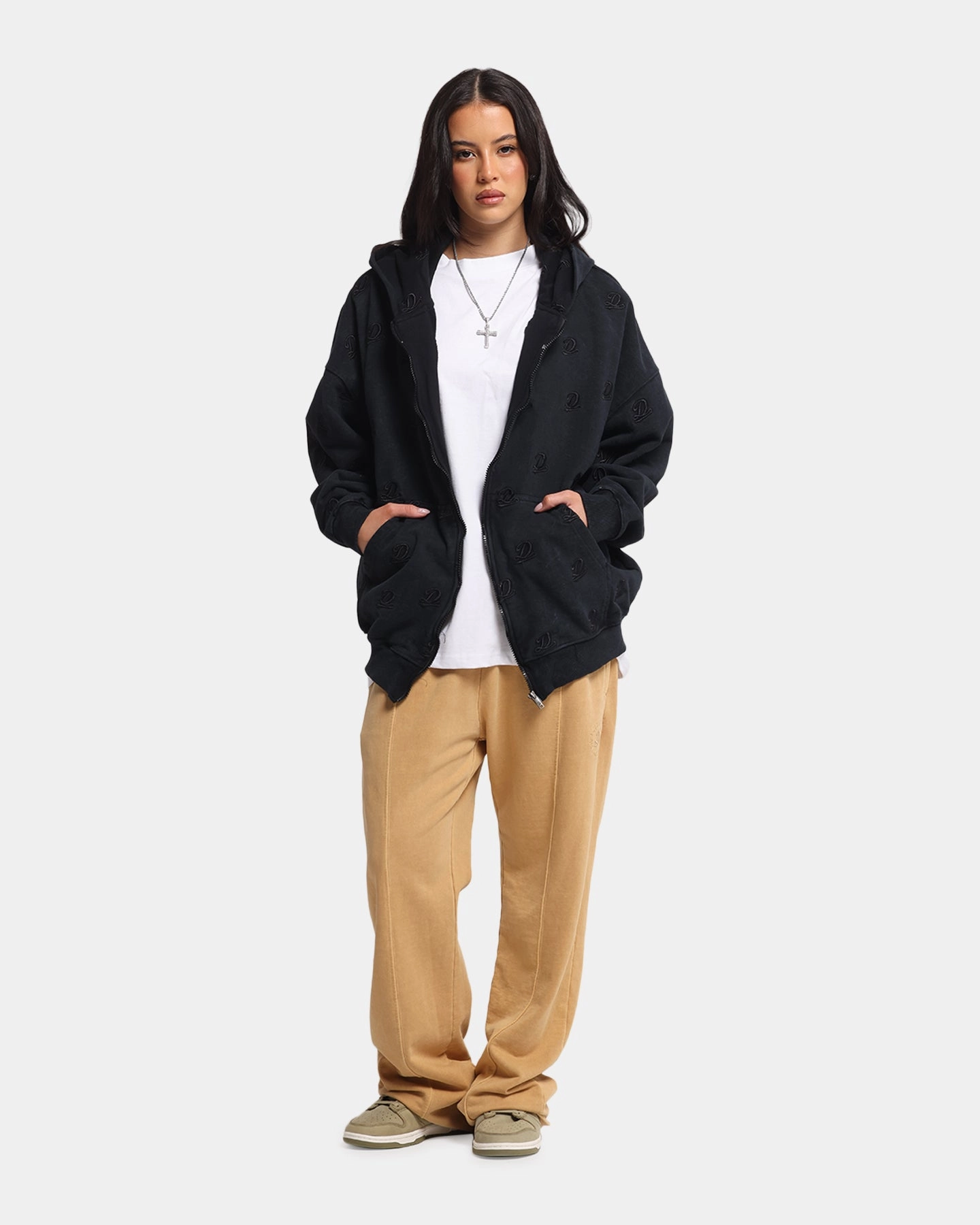 Receipt Dreamville Logo All Over Zip Hoodie Dark Grey