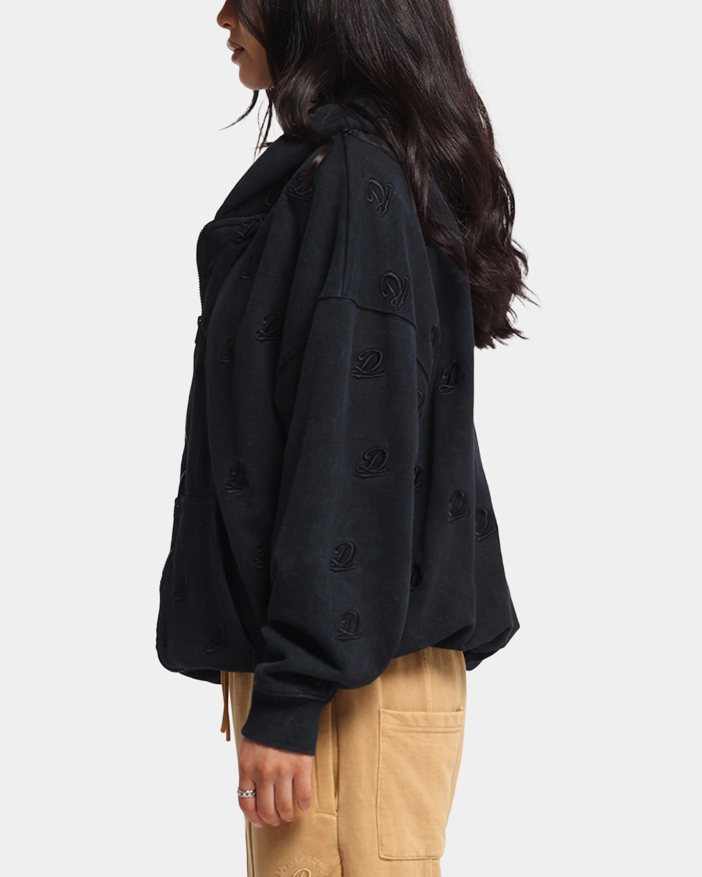 Dreamville Logo All Over Zip Hoodie Dark Grey hypoallergenic material Promote