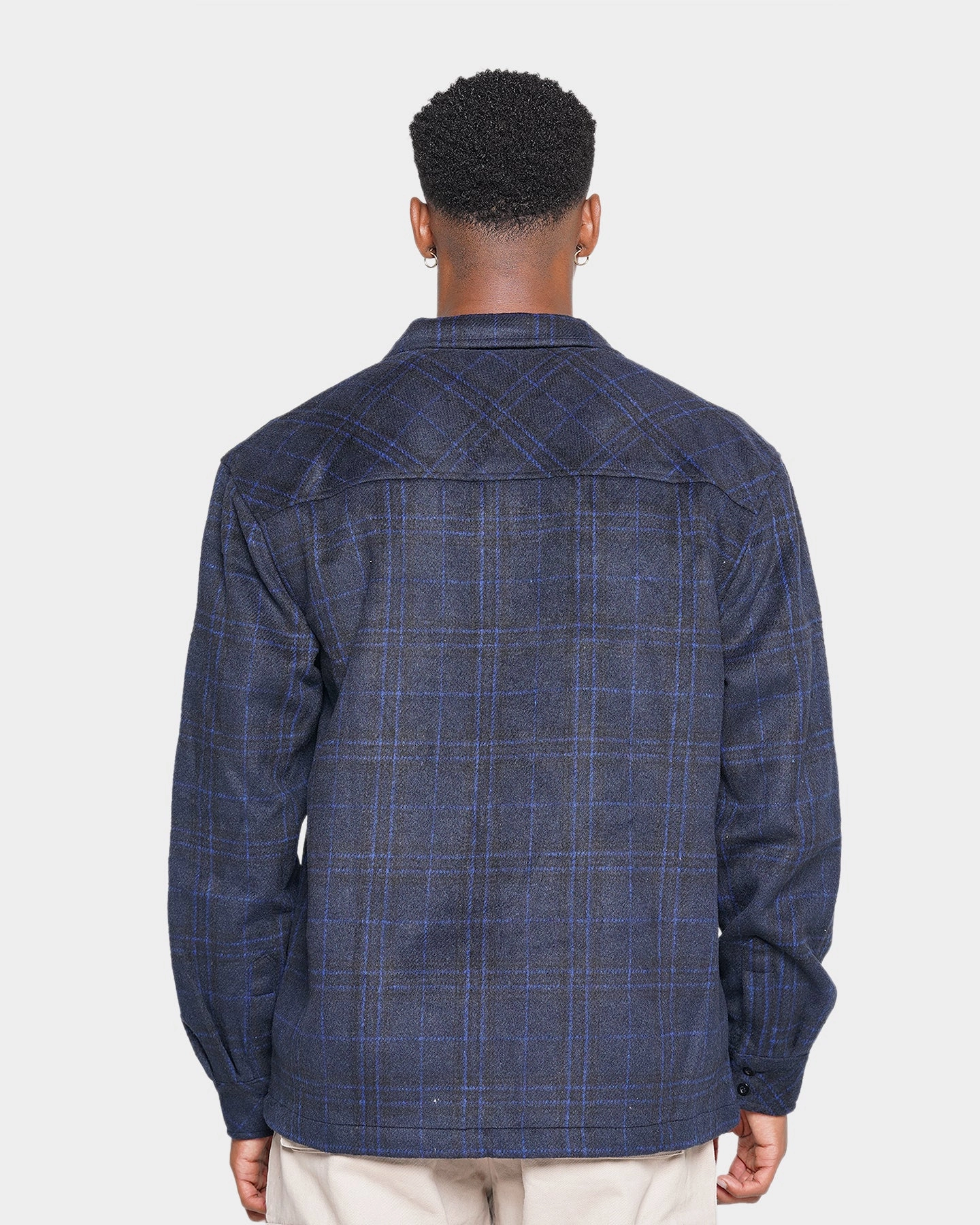 NoiseReduced Closure System XXIII Vitus Zip Up Flannel Shacket Blue/Black
