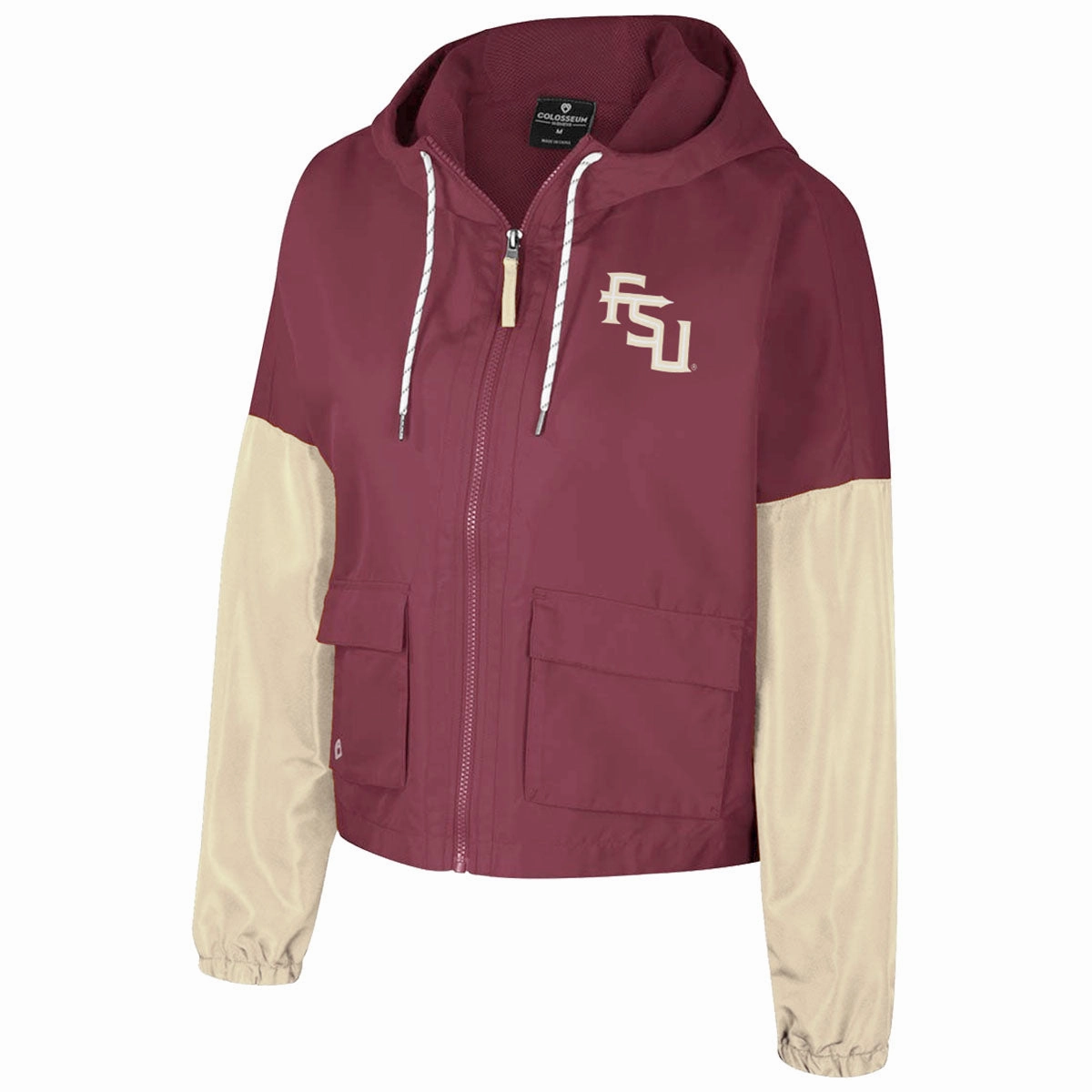 Thermo Regulating Fabric Bonded seams Colosseum Women's Stacked FSU/Florida State Full-zip Hooded Jacket - Garnet/Gold
