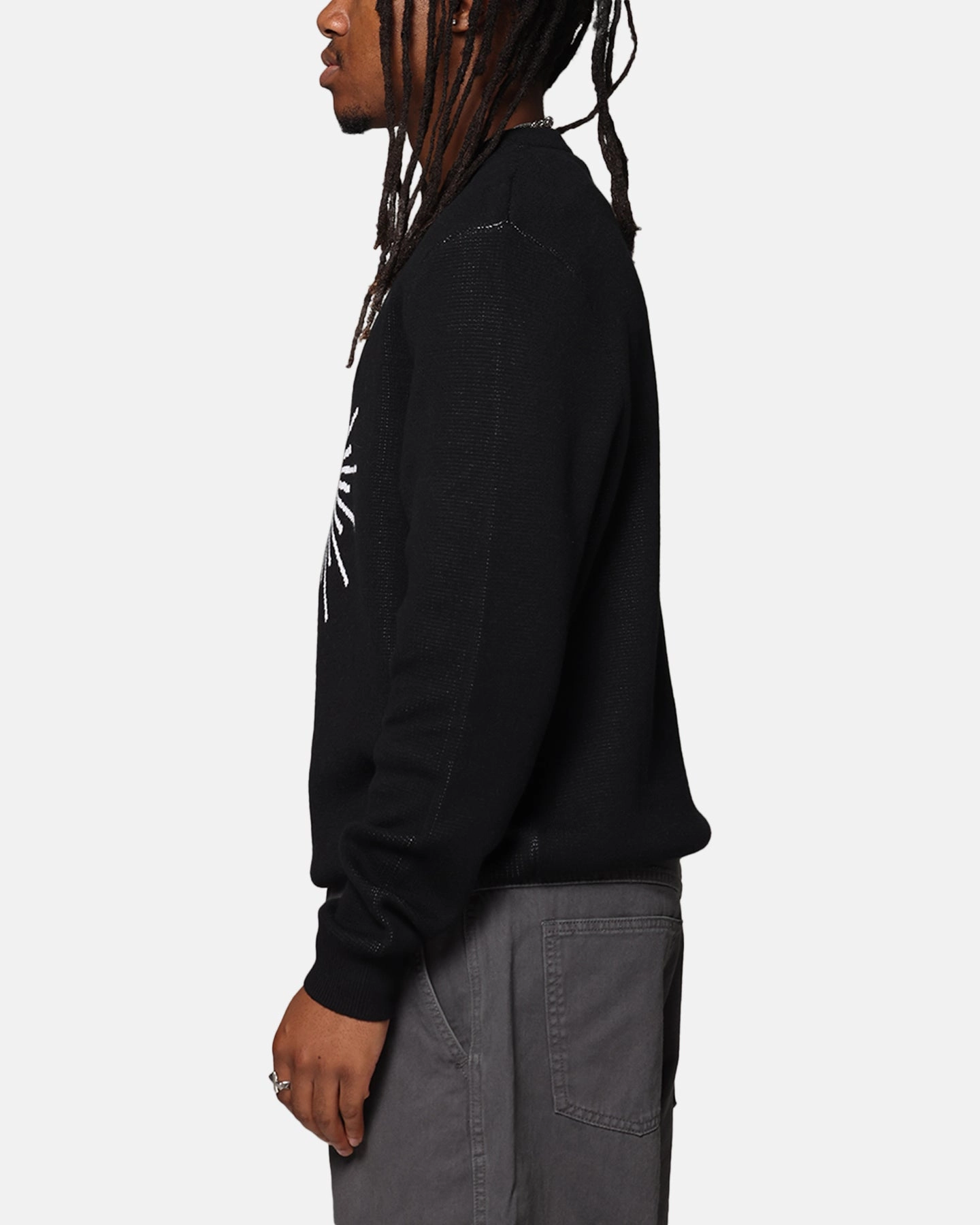 S Double Sunburst Sweater Black Anti Pilling Fabric