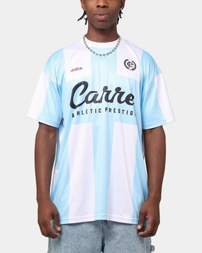 Trendy Casual Wear Carre Prestige Football T-Shirt Light Blue/White
