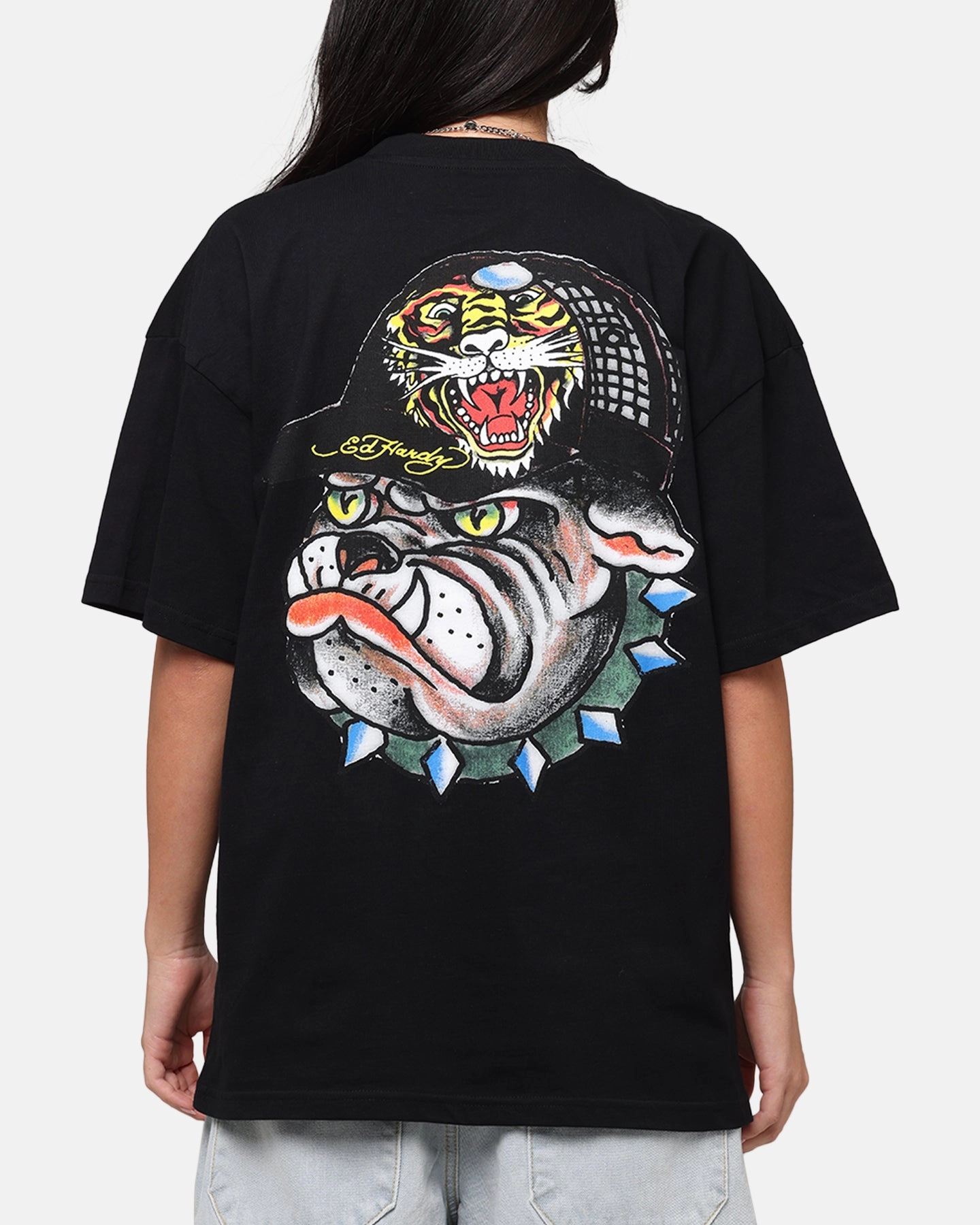 Ed Hardy Bulldog T-Shirt Black Fashion-Forward Look