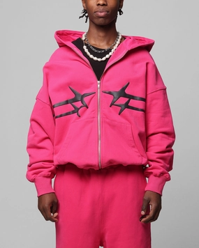 Nail-clipper New Arrival Loiter Celestial Full Zip Hoodie Pink