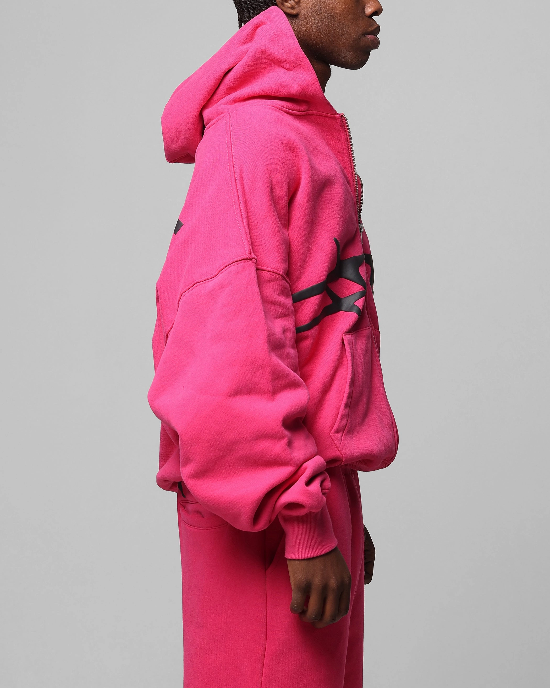 Outdoor Comfort Streetwear Fashion Loiter Celestial Full Zip Hoodie Pink