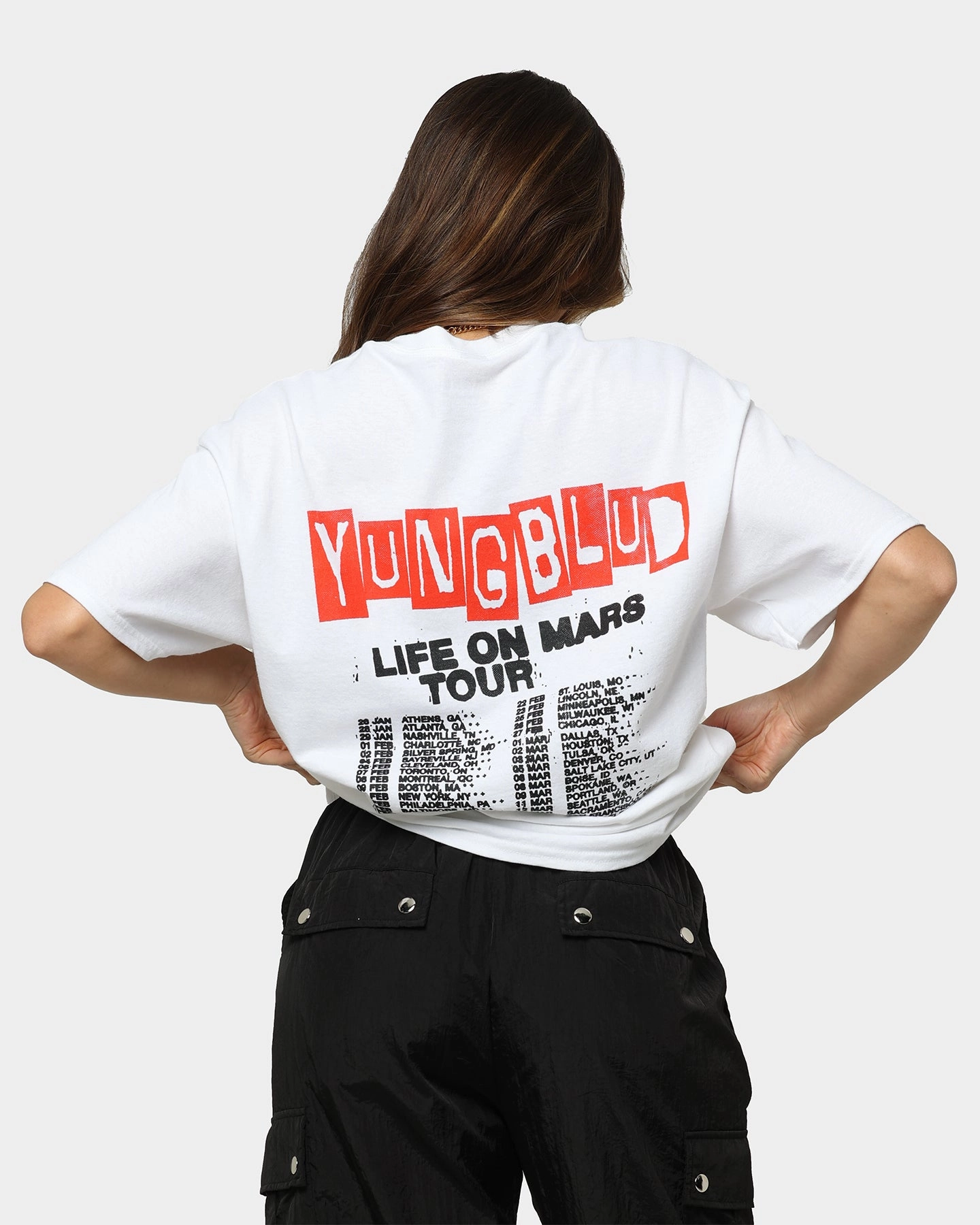 waterproof Chilly Wear YUNGBLUD Life On Mars Tour Vintage T-Shirt White