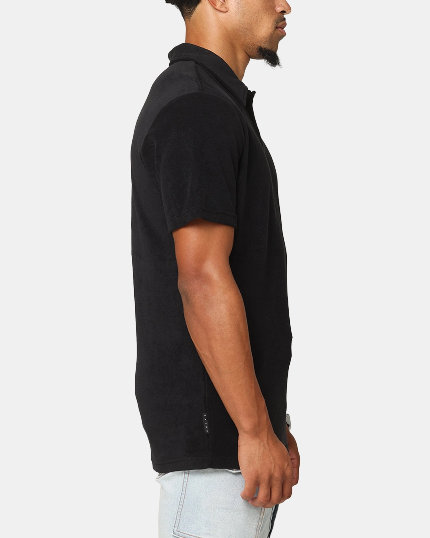 Travel Ready Relaxed Style Saint Morta Knitted Polo Shirt Black
