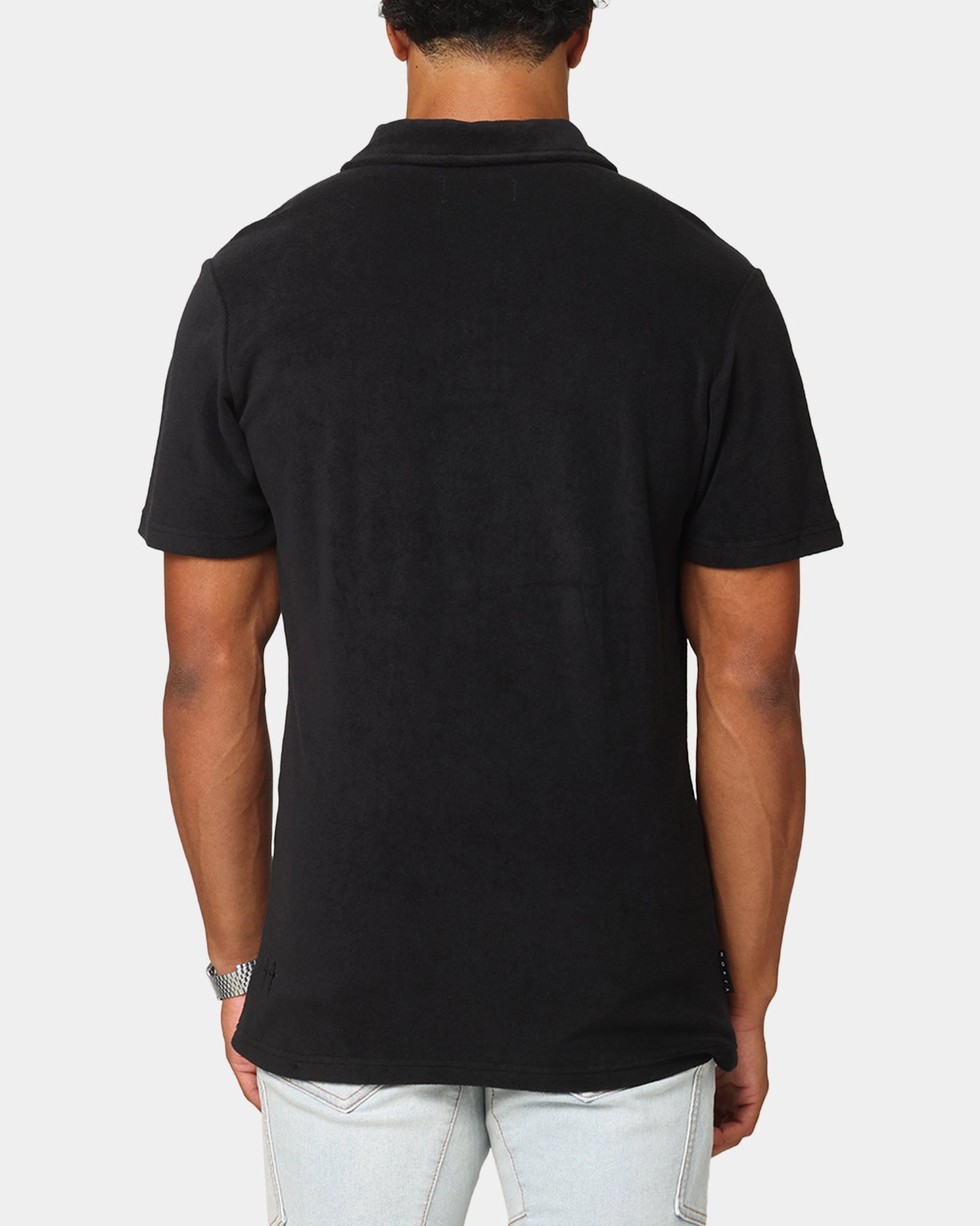 Saint Morta Knitted Polo Shirt Black Anti Pilling Surface