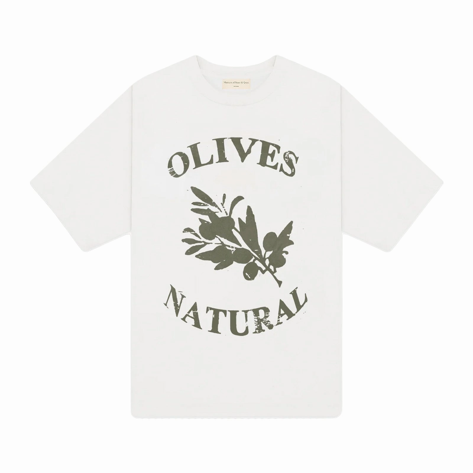 Museum Of Peace And Quiet Olives T-Shirt 'White' Cozy Essentials