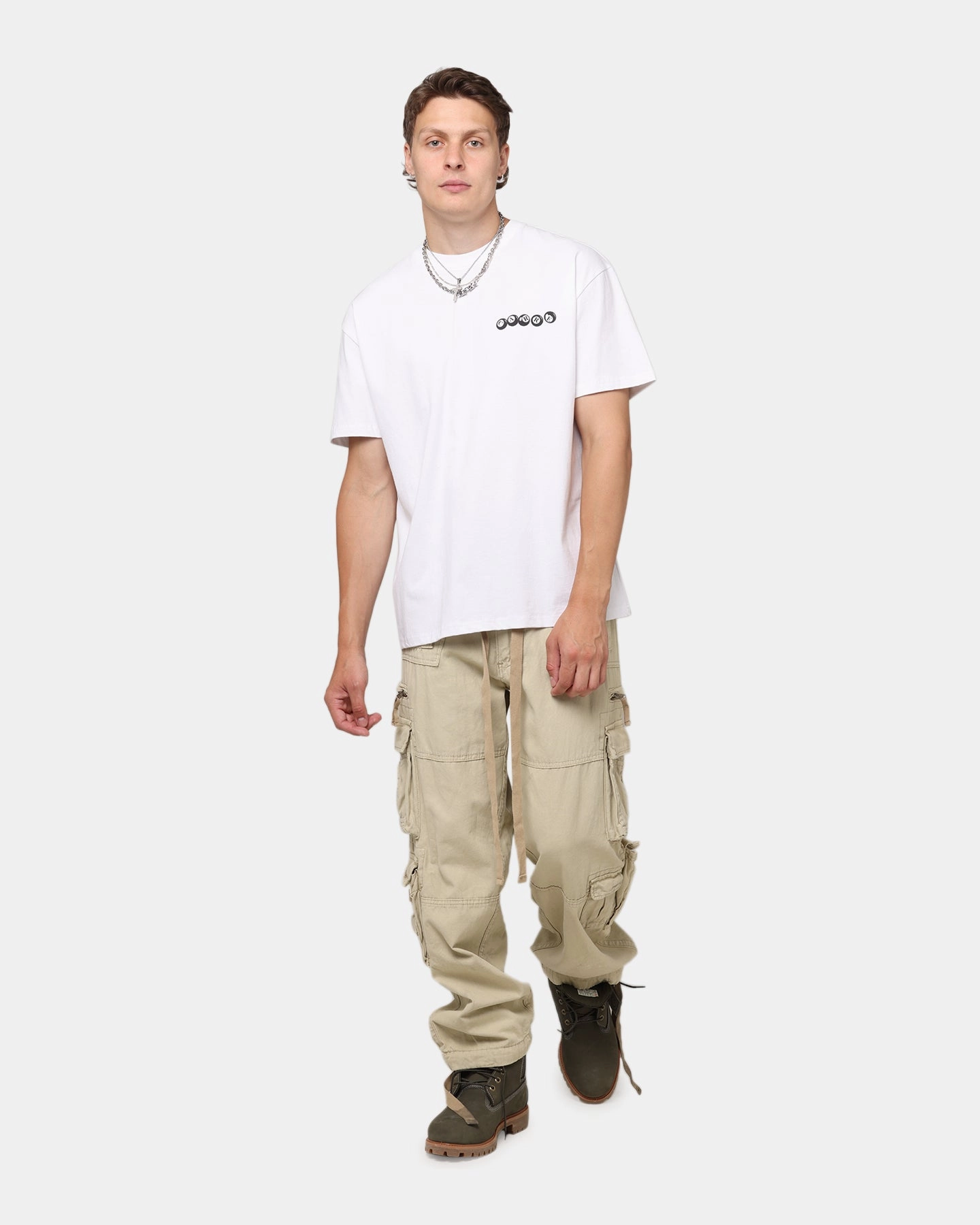 Multi Directional Stretch Carre Break T-Shirt White