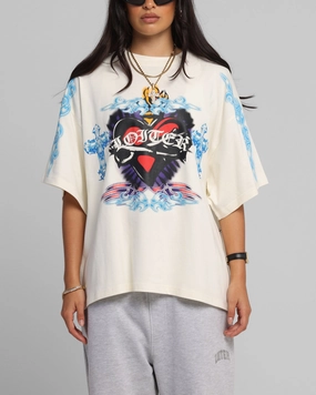 BiodegradableMaterial Loiter Hearts T-Shirt Off White