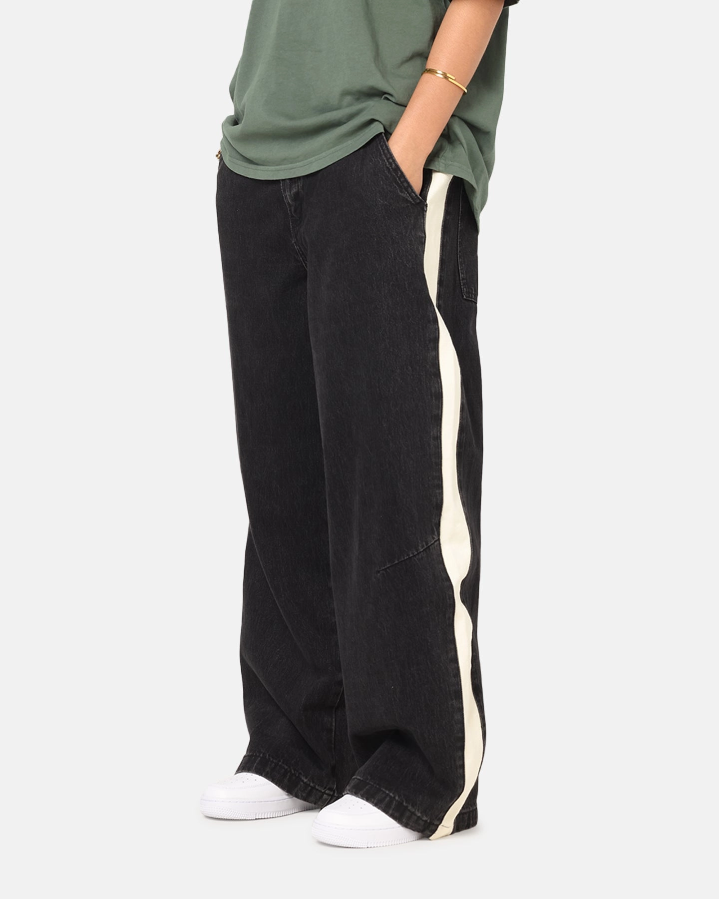 Saint Morta Amplus Sidewinder Jeans Black/Off White Basic Outfit Flexible Waistband Construction