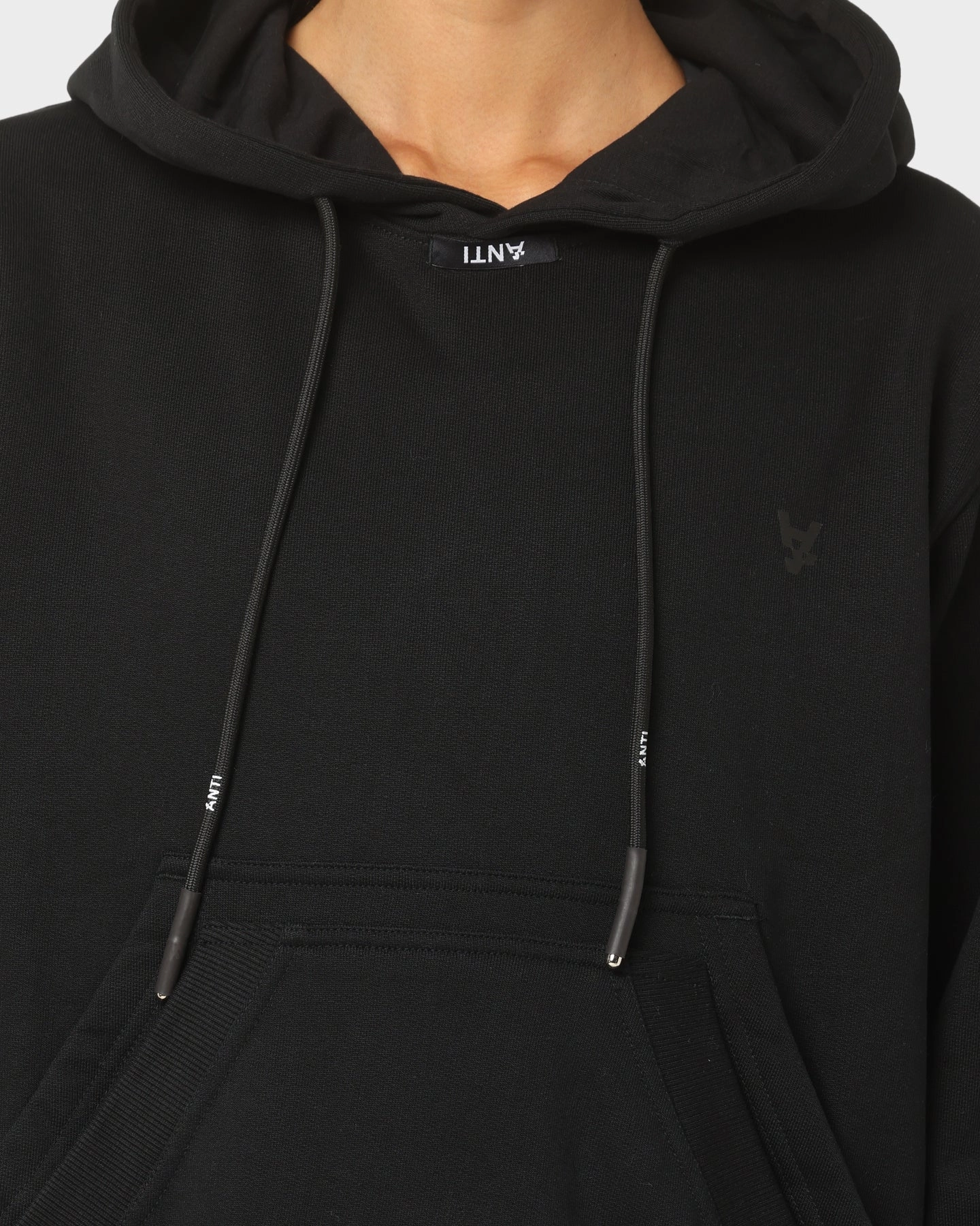 The Anti Order Anti Essential Hoodie Black Fleece festival - goers