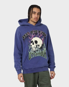 Rollaway Collar Feature muted shades Diet Starts Monday Feel The Burn Hoodie Blue