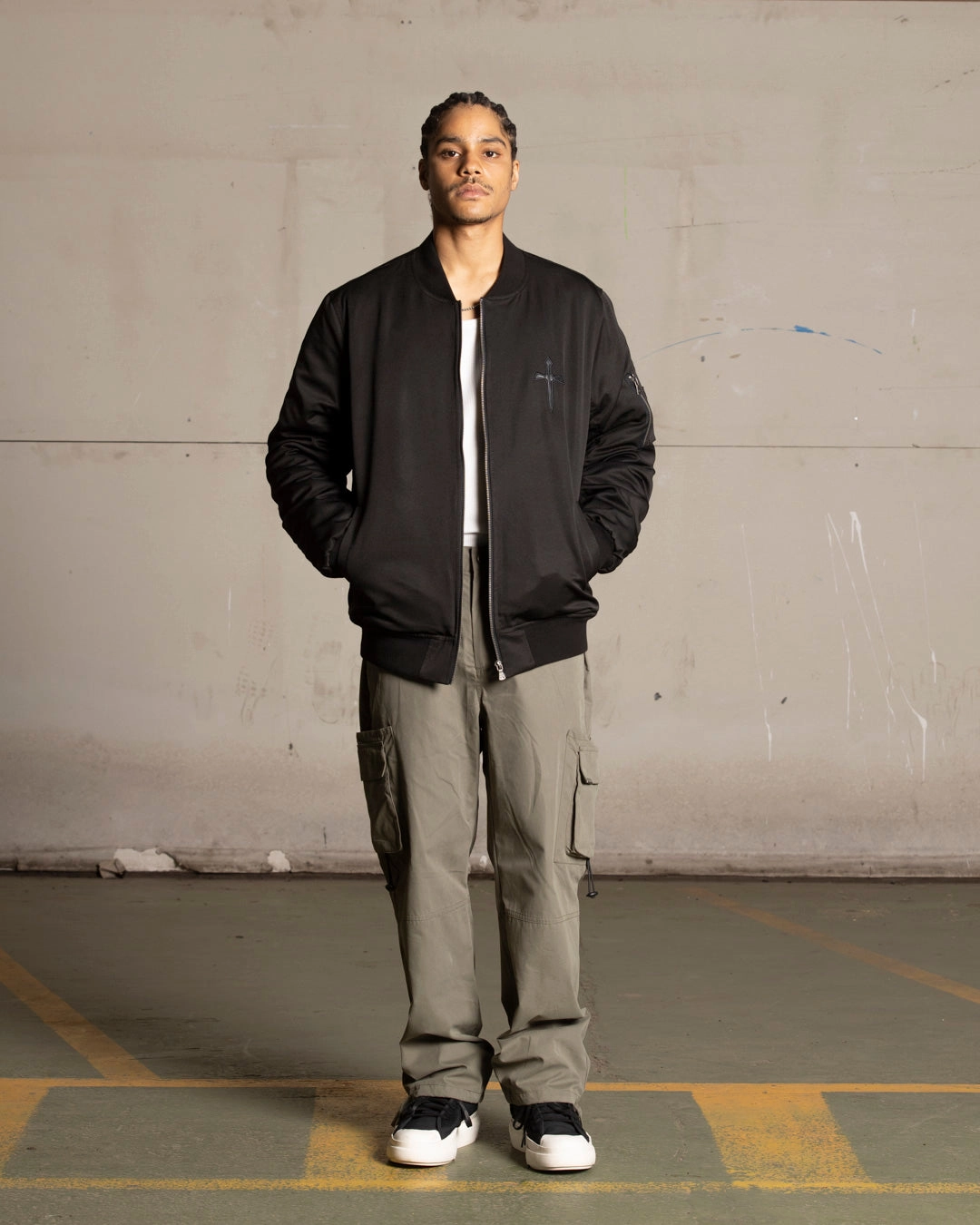 Classic Fit Saint Morta Flight Jacket Black
