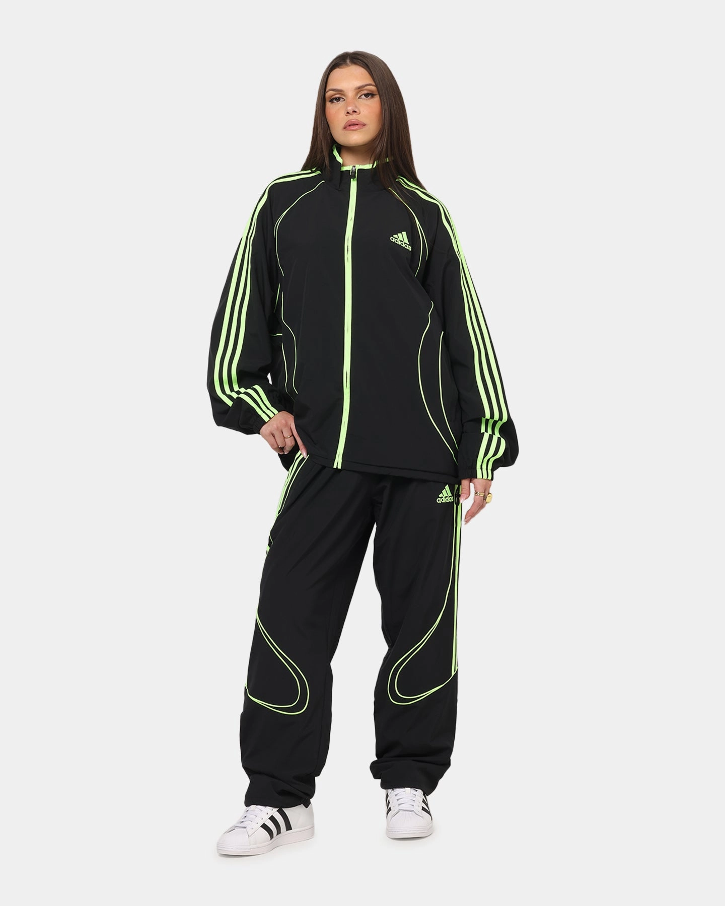 Adidas Teamgeist Adicolor Track Jacket Black/Green Ergonomic Tailoring suitable for graduations