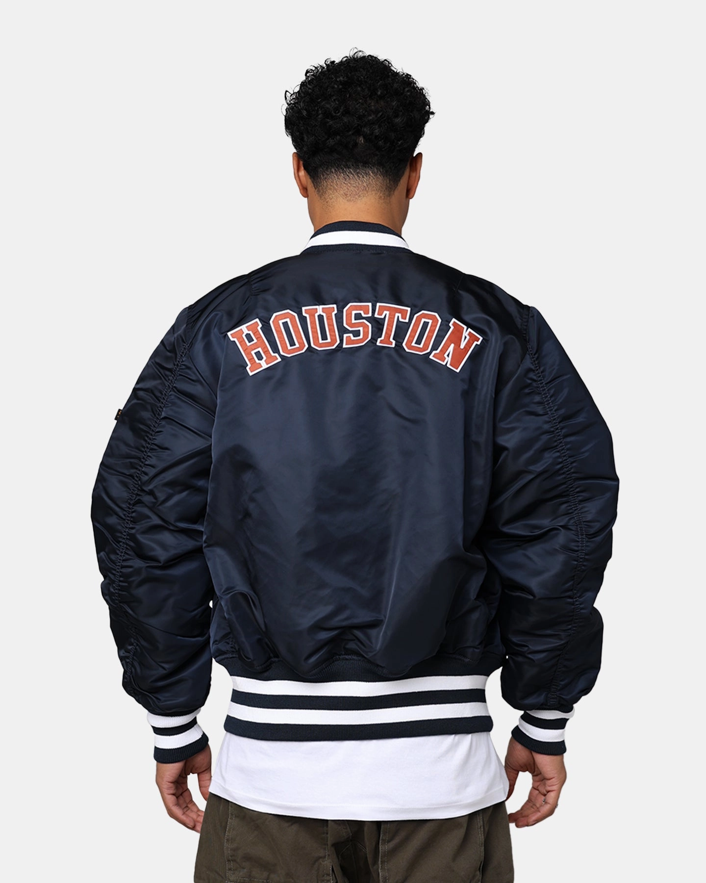 New Era X Alpha Series X MLB Houston Astros MA-1 Bomber Jacket Navy Roll FoldableDesign