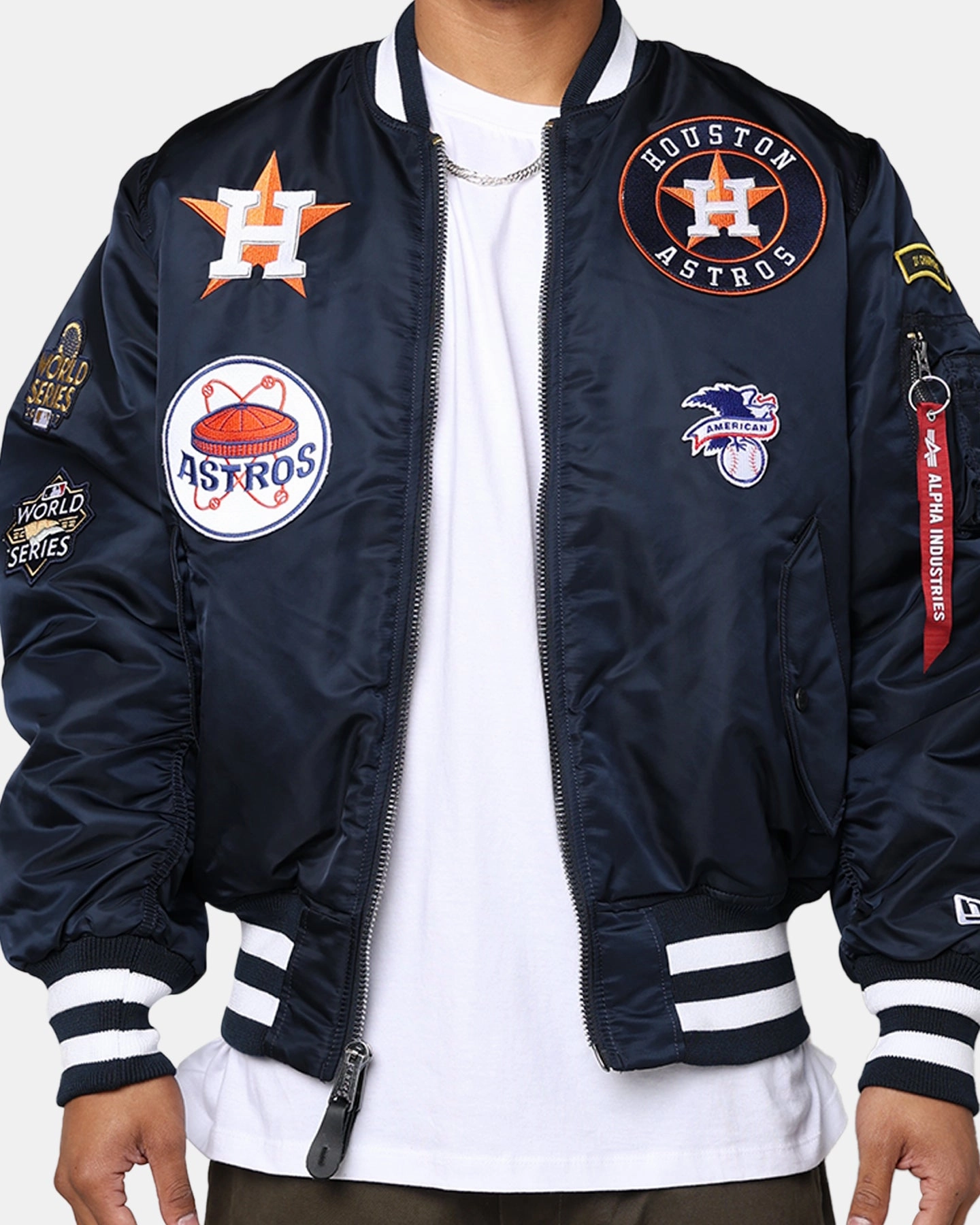 Deal New Era X Alpha Series X MLB Houston Astros MA-1 Bomber Jacket Navy