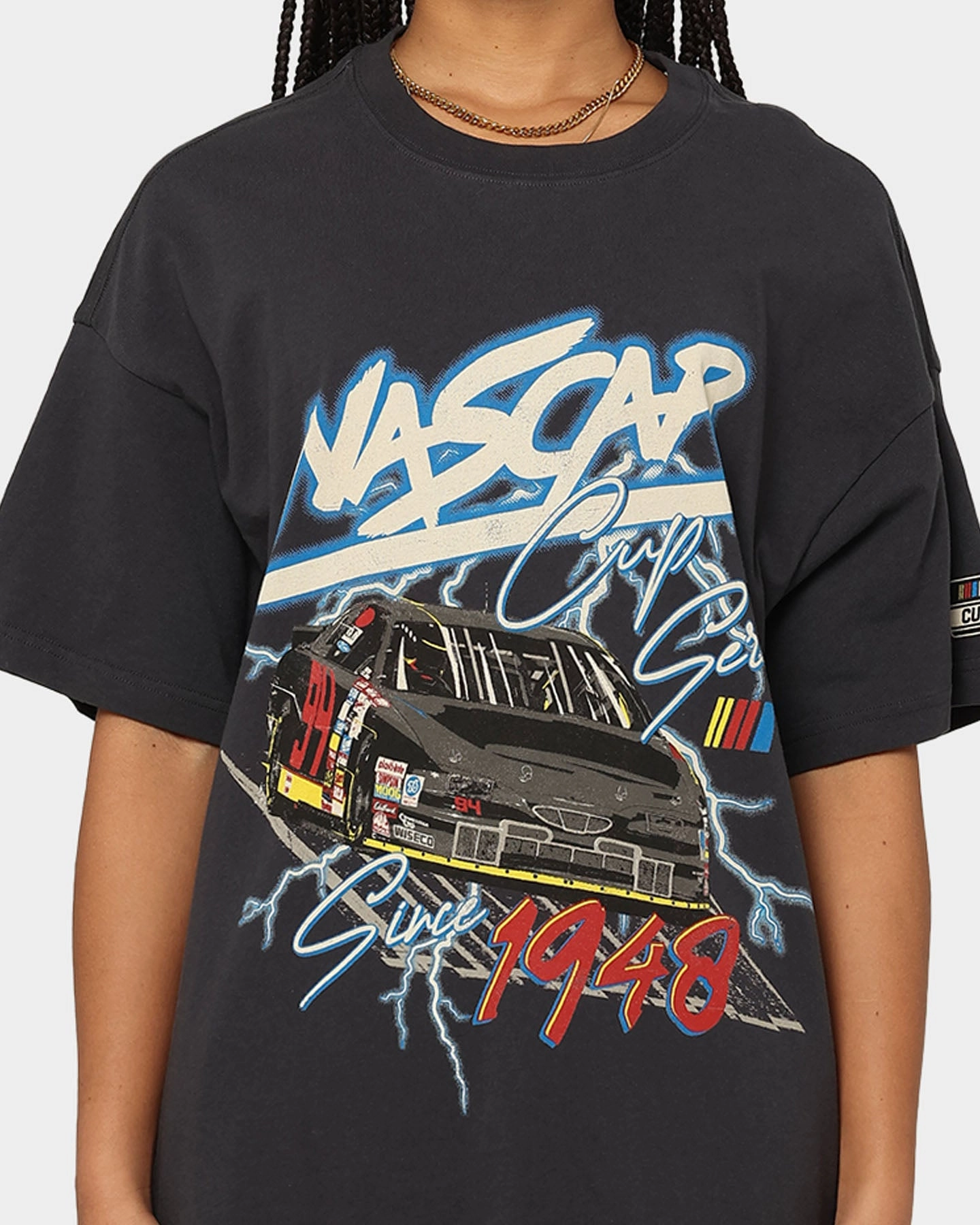 NASCAR Lightning Cup Series T-Shirt Washed Black On-the-Go Comfort Stylish and Cozy