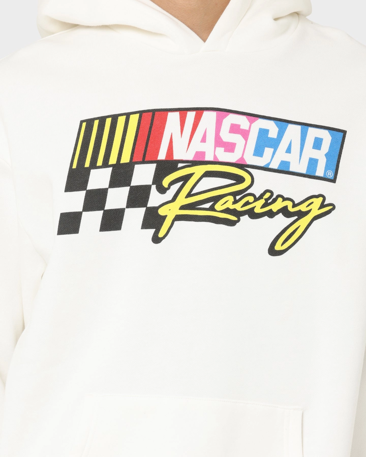 Four Way Stretch Fabric NASCAR NASCAR Racing Hoodie Vintage White
