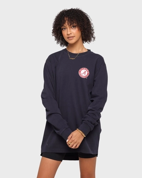 Workout Easy Layer NATIONAL COLLEGIATE ATHLETIC ASSC Alabama Crimson Tide Team Crest Jeaner Long Sleeve T-Shirt Vintage Black