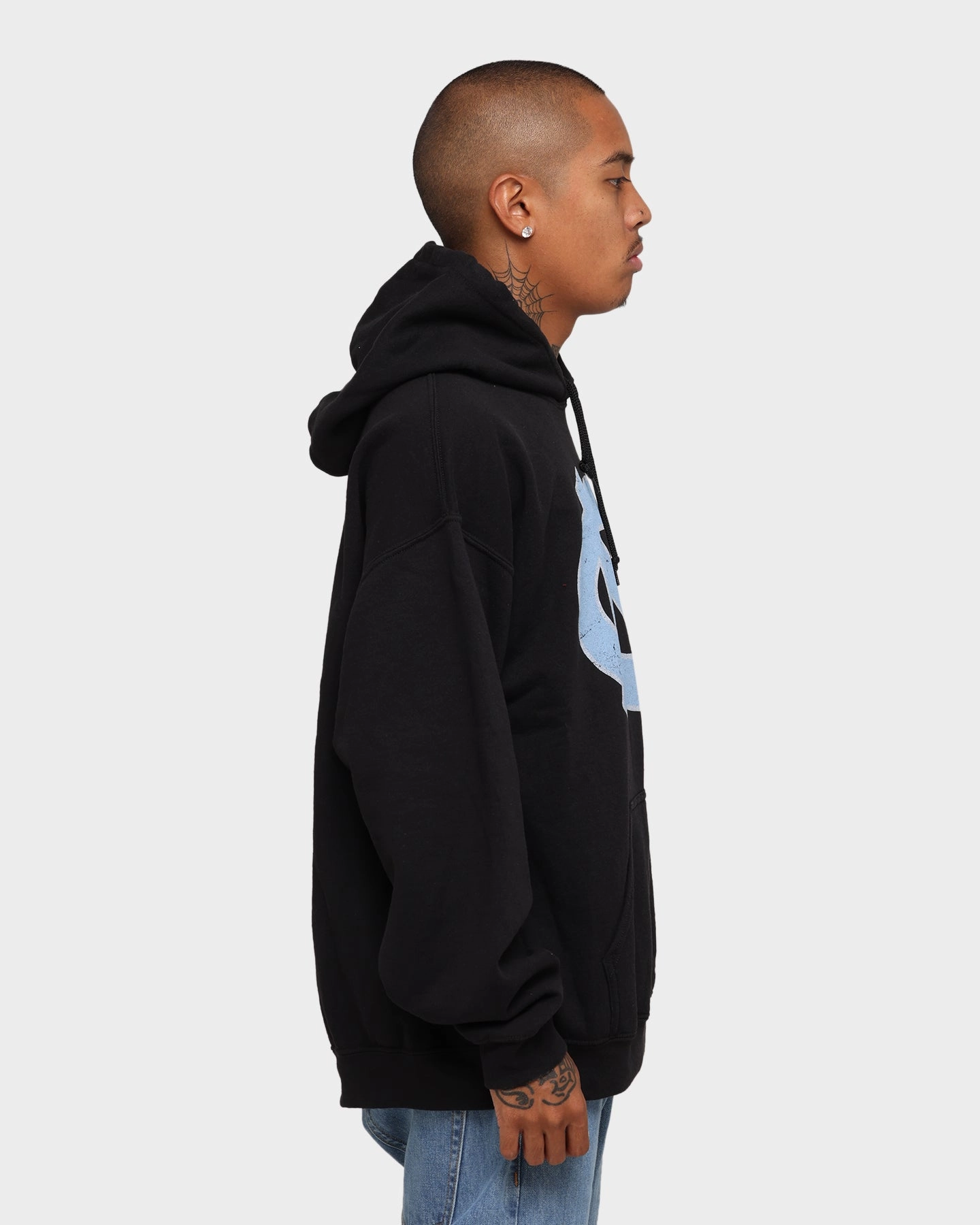 NATIONAL COLLEGIATE ATHLETIC ASSC UNC Tar Heels Team Crest Vintage Hoodie Vintage Black Zip-up Solid-color