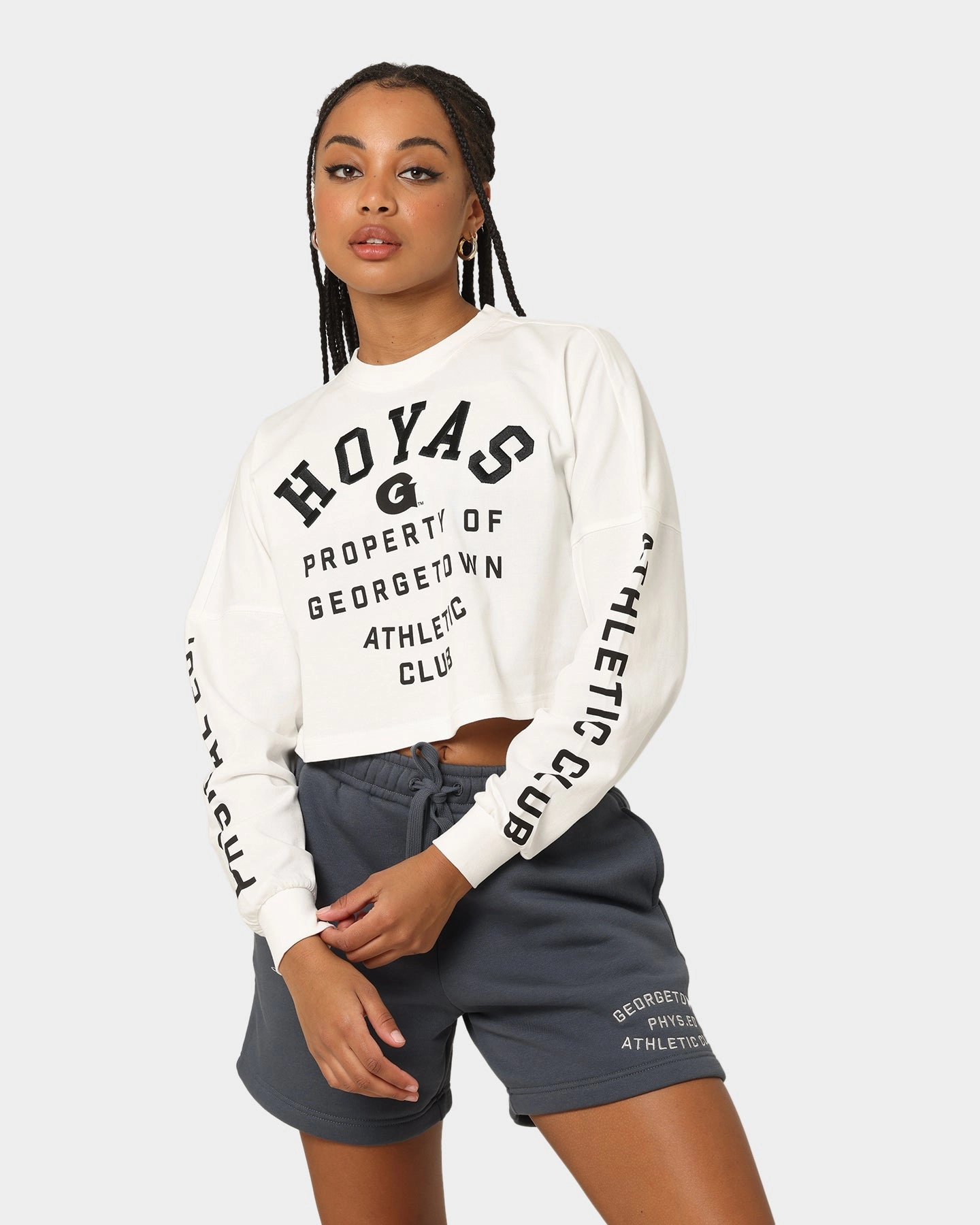 National Collegiate Athletic Association Georgetown Hoyas Women's Athletics T-Shirt Vintage White Travel Style Trend